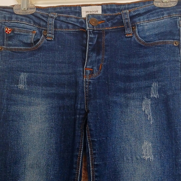 Girls HUDSON Blue Distressed Jeans - Picture 3 of 8